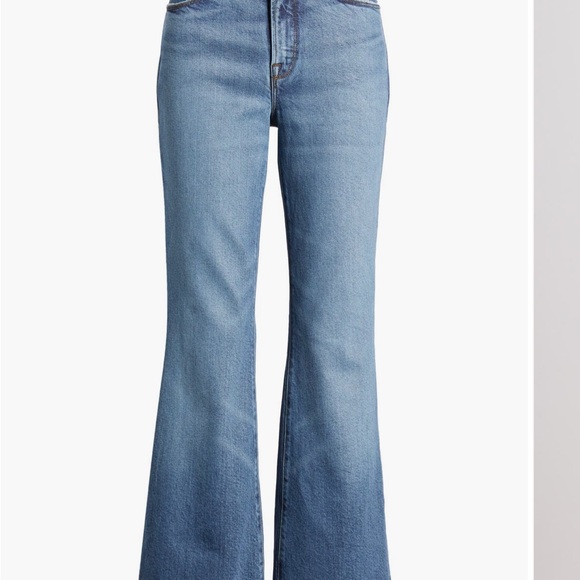 👖 Good American Good Legs Raw Hem Flare Jeans – NWT Size: 10 Tall 👖 - Picture 9 of 11